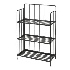 Jardinera plegable  de  metal negro 58x27x90cm
