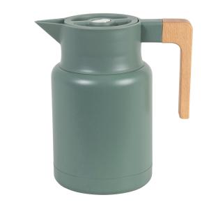 Jarra de acero verde y madera de haya 1,25 L