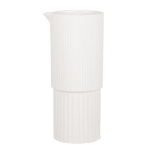 Jarra de cerámica estriado blanco mate 1,2 l