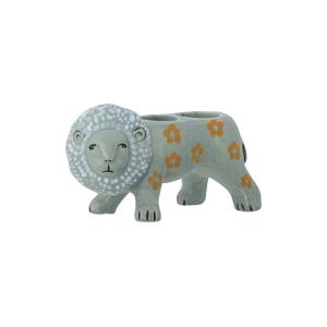 Jarra para velas de gres azul H10.5