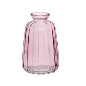 Jarrón alto de cristal rosa de 11 cm