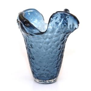 Jarrón azul de vidrio 22x22x22cm