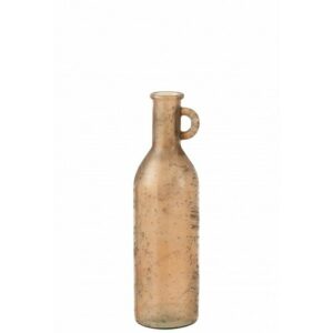Jarrón botella cilíndrico cristal marrón alt. 50 cm