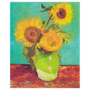 Jarrón Con Tres Girasoles - Vincent Van Gogh - cm. 50x60