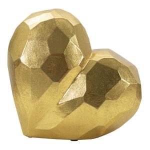 Jarrón corazón de resina dorada 19x9x18 cm