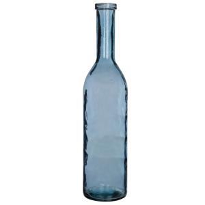 Jarrón de botellas vidrio reciclado azul alt. 100