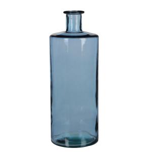 Jarrón de botellas vidrio reciclado azul alt. 40