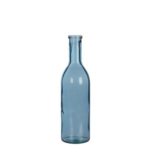 Jarrón de botellas vidrio reciclado azul alt. 50