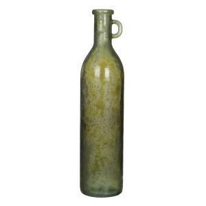 Jarrón de botellas vidrio reciclado con asa verde oscuro al…