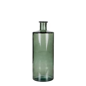 Jarrón de botellas vidrio reciclado verde alt. 40