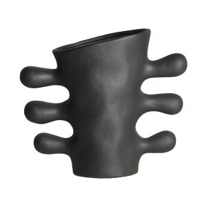 Jarrón de cerámica en color negro de 28x12x25cm