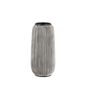 Jarrón de cerámica ø9cm - blanco negro