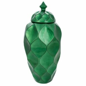 Jarrón de cerámica verde