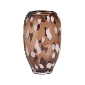 Jarrón de cristal marrón Ø14xH23cm