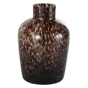 Jarrón de cristal negro y transparente