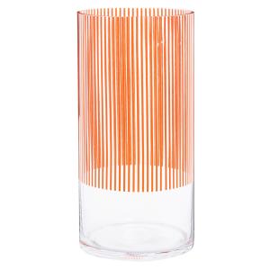 Jarrón de cristal reciclado transparente y naranja Alt. 27