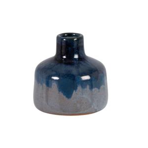 Jarrón de gres azul Alt 9 cm