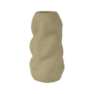 Jarrón de gres beige, h 31 cm