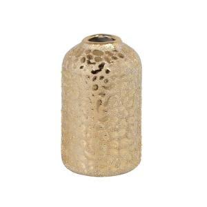 Jarrón de gres dorado, altura 10 cm
