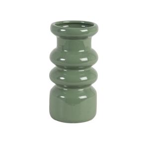 Jarrón de gres verde Alt 18 cm