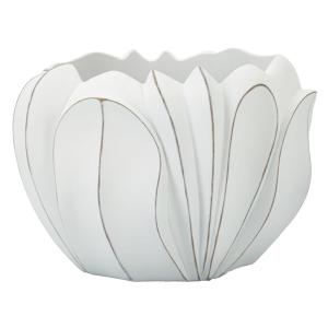 Jarrón de resina blanca cm ø 34,5x23,5.