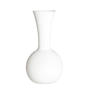 Jarrón, de vidrio, en color blanco, de 16x16x31cm