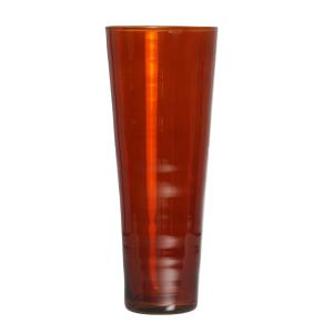 Jarrón, de vidrio, en color naranja, de 16x16x39cm