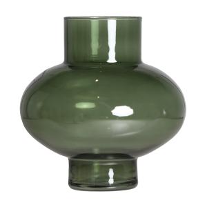 Jarrón, de vidrio, en color verde, de 28x28x29cm