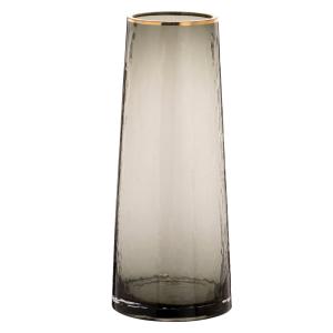 Jarrón de vidrio reciclado transparente y gris H25