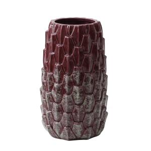 Jarrón decorativo de cerámica morado oscuro h35