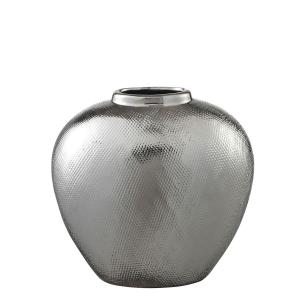 Jarrón decorativo de cerámica plateada h27