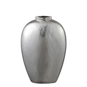 Jarrón decorativo de cerámica plateada h35