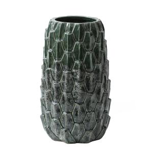 Jarrón decorativo de cerámica verde oscuro h35