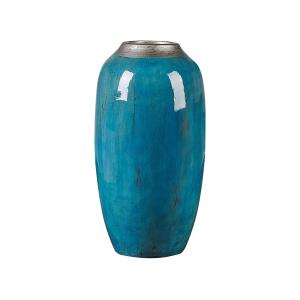 Jarrón decorativo de terracota azul h42