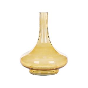 Jarrón decorativo de vidrio amarillo h30