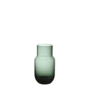 Jarrón decorativo de vidrio verde h12