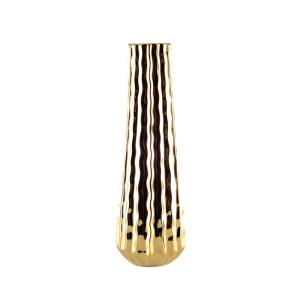 Jarrón dorado brillante 10.5x10.5x35.5cm