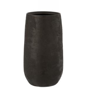 Jarrón irregular rugoso cerámica negro alt. 42 cm