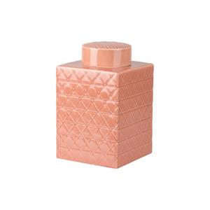 Jarrón rosa de cerámica 19x19x31cm