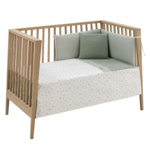 Jgo 2 pcs.colcha desenfundable cuna 60 60x120x3 cm verde