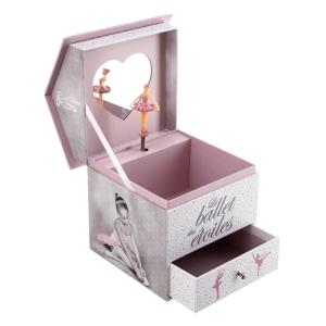 Joyero musical de madera multicolor 14,3x14,2x16cm