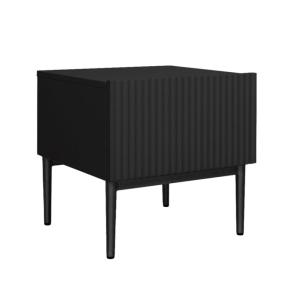 Juego 2 mesitas de noche negras 1 cajón  patas de metal neg…