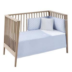 Juego 2 piezas colcha cuna 60 celeste 60x120x3 cm