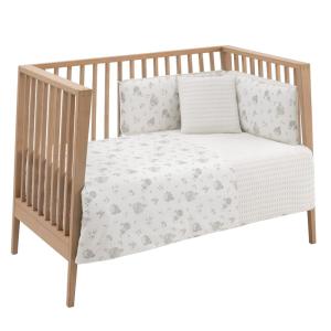 Juego 2 piezas funda nórdica cuna 60 100x140x3 cm beige