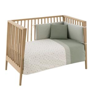 Juego 2 piezas funda nórdica cuna 60 100x140x3 cm crudo
