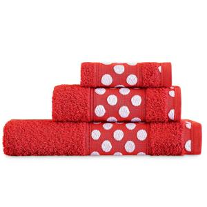 Juego 3 toallas de baño de algodón 450 Gr.   Rojo