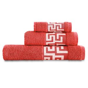 Juego 3 toallas de baño de algodón 500 Gr.  Rojo