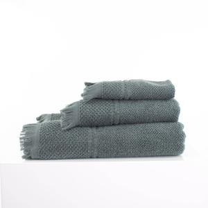 Juego 3 toallas flecos 550 gr/m2 gris oscuro 100% algodón