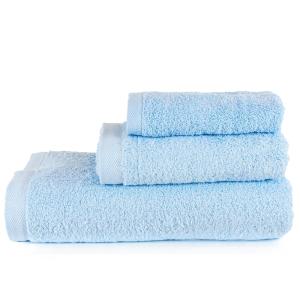 Juego 3 toallas lisas 600 gr/m2 azul 100% algodón