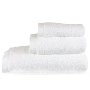 Juego 3 toallas lisas 600 gr/m2 blancas 100% algodón